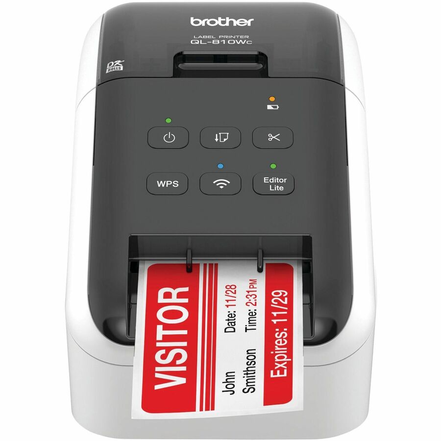Brother QL-810WC Desktop Direct Thermal Printer - Two-color - Label Print - USB - Wireless LAN - 2.30" Print Width - 1.8 lps Mono - 600 dpi - 2.40" Label Width x 36" Label Length - For iOS, PC, Mac, Android