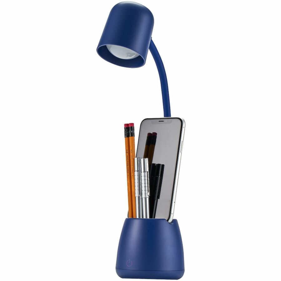 Bostitch Desk Lamp with Storage Cup, Navy - LED Bulb - Adjustable, Touch Sensitive Control Panel, Dimmable, Color Temperature Setting, Flicker-free, Adjustable Head, Adjustable Brightness, Glare-free Light, Eco-friendly - Desk Mountable, Table Top - Na...