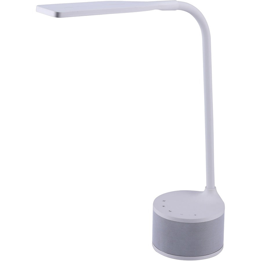 Bostitch LED Bluetooth USB Speaker Lamp - 5.50 W LED Bulb - Bluetooth, USB Charging, Color Temperature Setting, Flicker-free, Glare-free Light, Gooseneck, Touch Sensitive Control Panel, Flexible - Desk Mountable - White - for Phone, Relaxing, Reading...