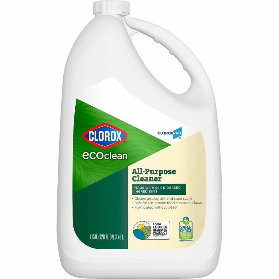 CloroxPro™, EcoClean All-Purpose Cleaner Refill - 128 fl oz (4 quart) - Bio-based, Paraben-free, Dye-free, Phthalate-free, Chemical-free, Fume-free, Residue-free, Refillable - Green, White - 1 Each
