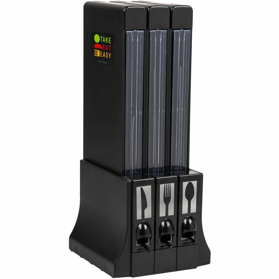 Mind Reader 3-Compartment Utensil Dispenser Organizer - 300 - 3 Compartment(s) - 24" Height x 11.50" Width x 10.25" Length - Counter - Durable, Lightweight, Mold Resistant, Warp-free, Easy to Clean, Warp Resistant, Bacteria Resistant - Black - Acrylic...