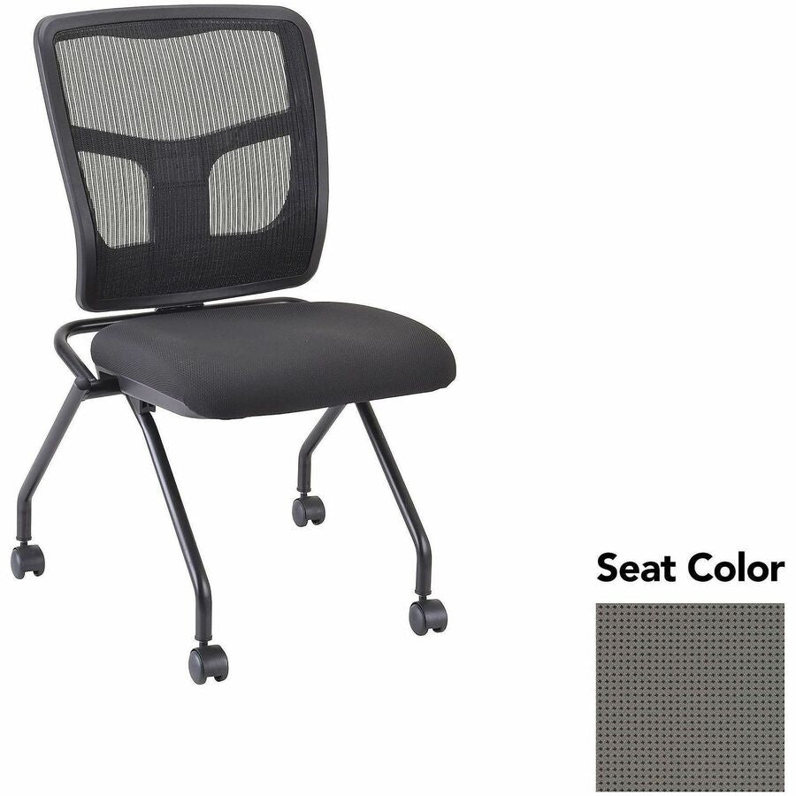 Lorell Training Room Guest Chairs - Expo Fog Seat Color - Expo Fabric, Polyester Seat Material - Black Back Color - Powder Coated Frame Color - Metal Frame Material - Four-legged Base - 2 / Carton