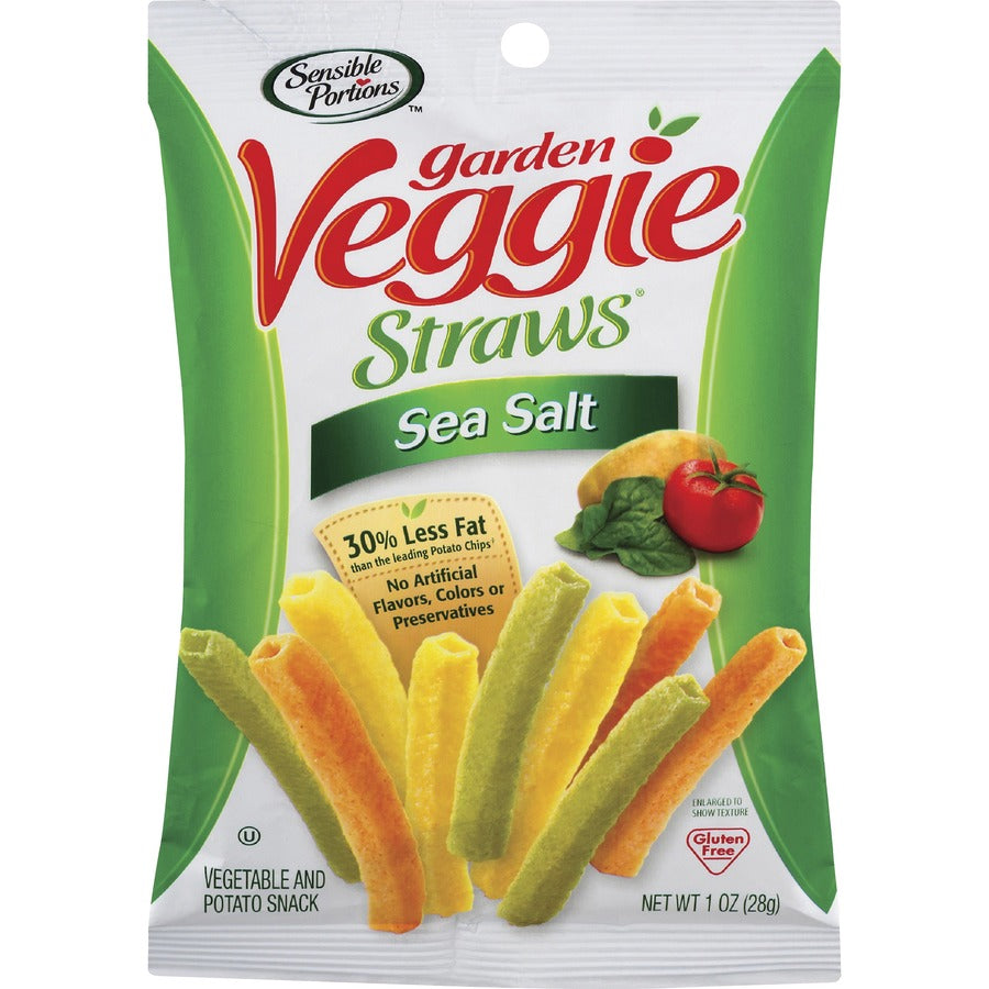 Sensible Portions Sea Salt Garden Veggie Straws Snack - Gluten-free, Non-GMO, No Artificial Flavor, Preservative-free - Crunchy, Sea Salt - 1 oz - 24 / Carton