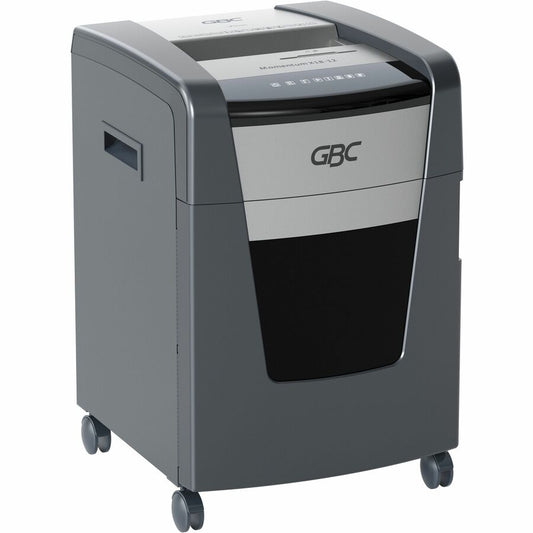 GBC Momentum Paper Shredder, X18-12, Micro-Cut, P-4, Anti-Jam, 18 Sheets - Continuous Shredder - Micro Cut - 18 Per Pass - for shredding Paper Clip, Paper, Junk Mail, Staples, CD, Credit Card - P-4 - 9" Throat - 4 Hour Run Time - 7 gal Wastebin Capacit...