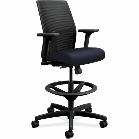 HON Ignition Seating Mesh Back Task Stool - Navy Seat Color - Black Back Color - Black Frame Color - Low Back - 5-star Base - 1 Each
