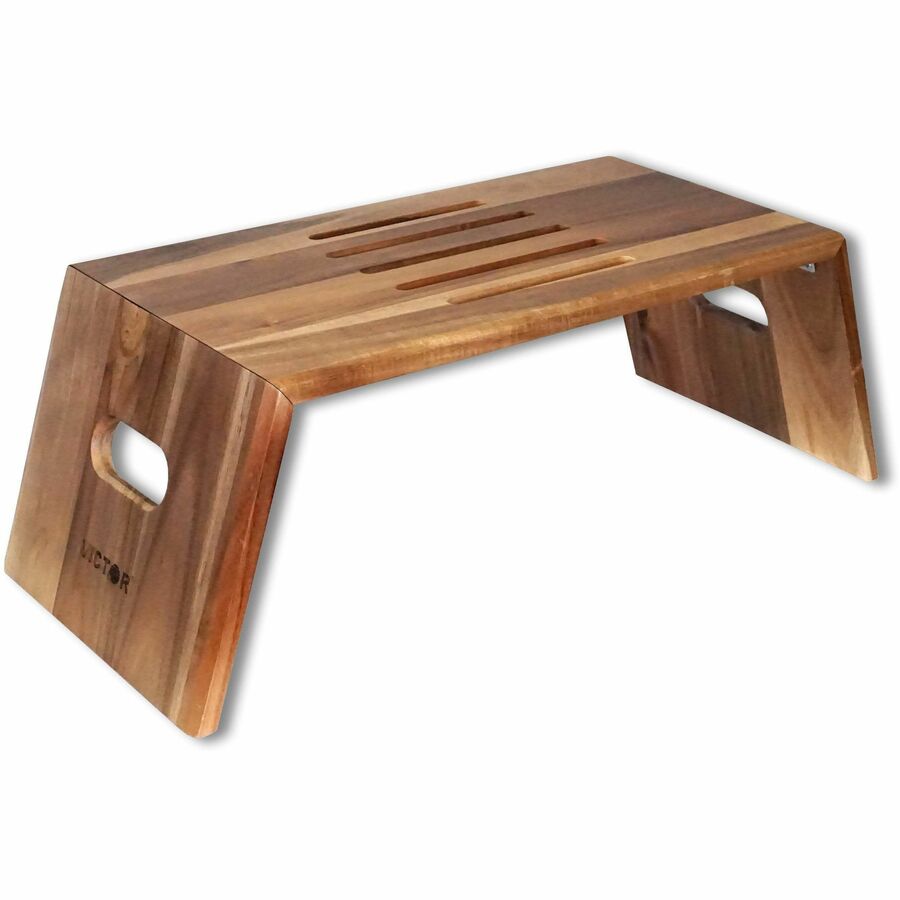 Victor High Rise Portable Folding Laptop Desk - 10 lb Load Capacity - 8.80" Height - Desk - Acacia Wood, Plywood - Natural