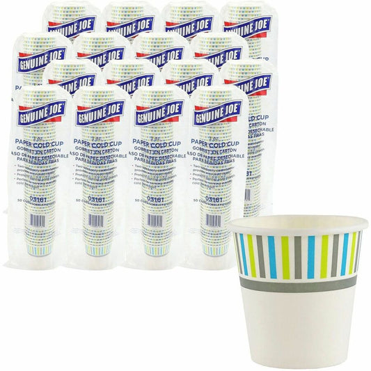 Genuine Joe 3 oz Cold Cups - 50 / Pack - 20 / Carton - White - Paper - Cold, Beverage