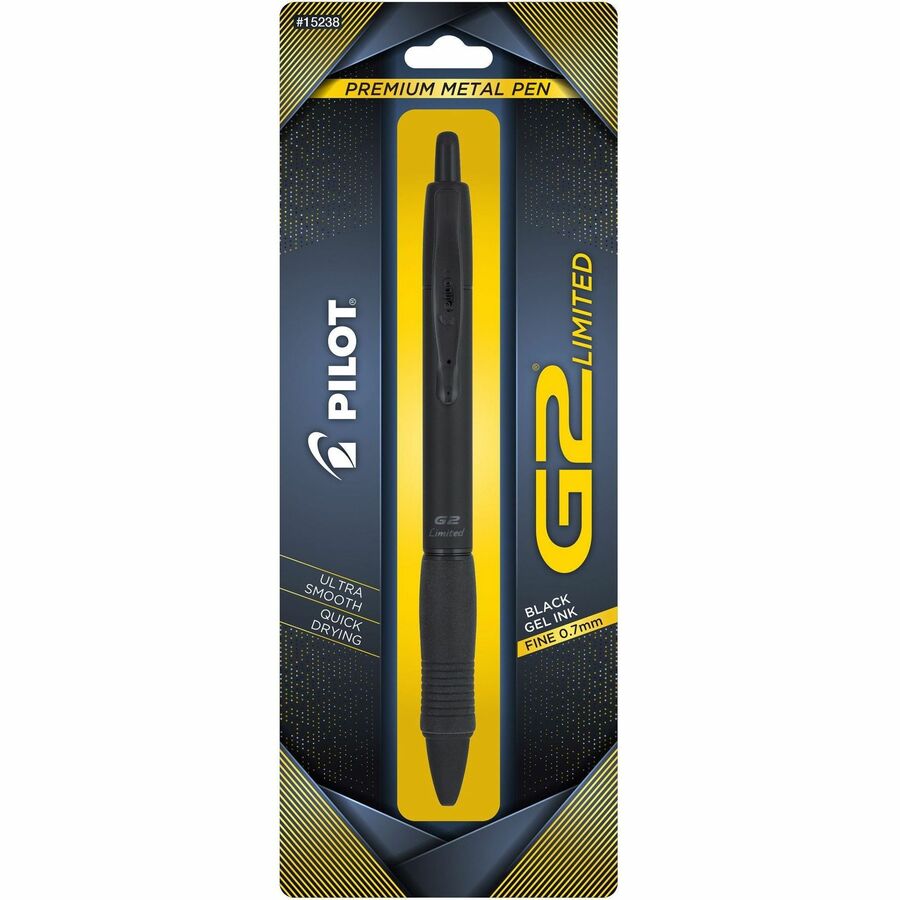 Pilot Ballpoint Pen - Refillable - Black Ink - Gel-based - Matte Black Barrel - 1 Each
