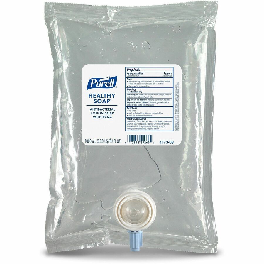 PURELL&reg, HEALTHY SOAP PCXM Antibacterial Lotion Soap - 1.06 quart - Kill Germs - Hand, Skin - Antibacterial - Clear - Refillable, Triclosan-free - 1 Each