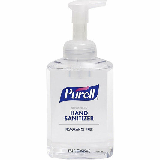 PURELL, Hand Sanitizer Foam - 1.09 lb - Pump Bottle Dispenser - Kill Germs - Hand, Skin - Clear - Quick Drying, Fragrance-free - 1 Each