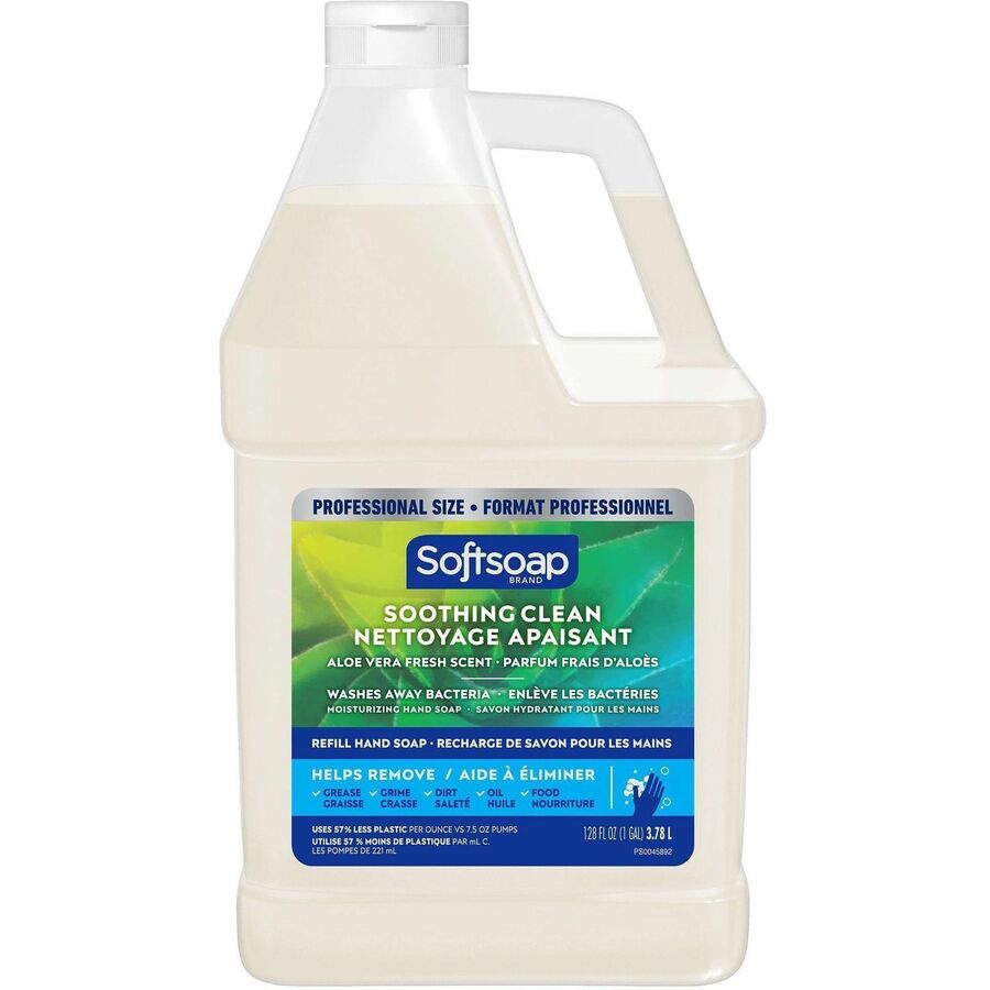 Softsoap Professional Hand Soap Refill - Aloe Vera Scent - 8 lb - Grease Remover, Grime Remover, Dirt Remover, Oil Remover, Food Remover, Bacteria Remover - Hand, Skin - White - pH Balanced - 1 Each