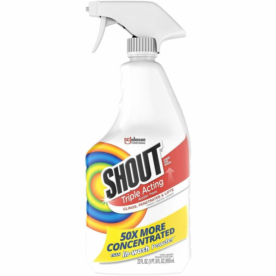Shout Laundry Stain Remover - Concentrate - 22 fl oz (0.7 quart) - White Trigger Bottle - 1 Each