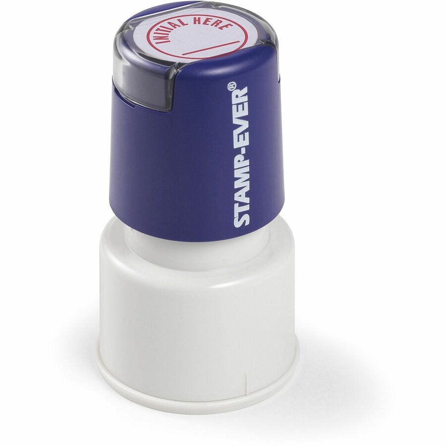 Trodat Stamp-Ever Pre-Inked INITIAL HERE Stamp - Initial Here - 0.75" Impression Length - Red - 1 Each