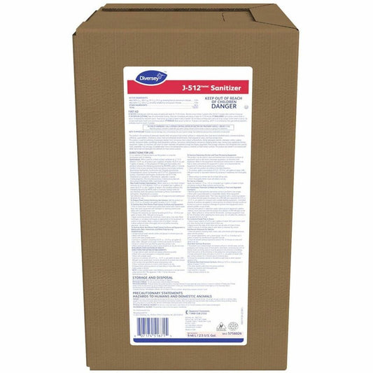Diversey J-512TM/MC Sanitizer - 320 fl oz (10 quart) - 7.9 pH - Quaternary Scent - Kosher, Rinse-free - Red - 1 Carton