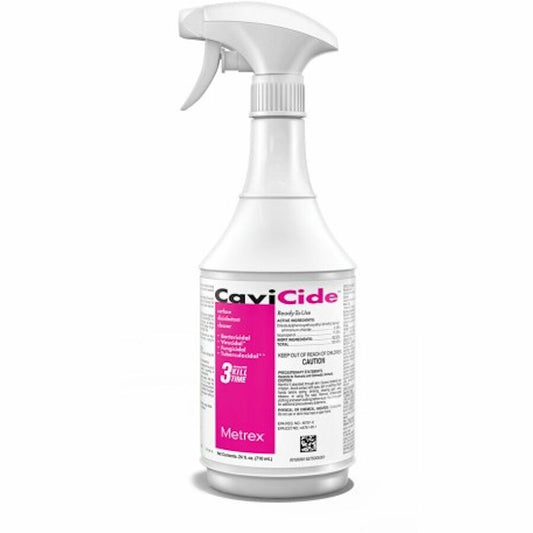 Metrex Cavicide Disinfectant Cleaner - Ready-To-Use - 24 fl oz (0.8 quart) - Refillable, Disinfectant - White - 12 / Carton