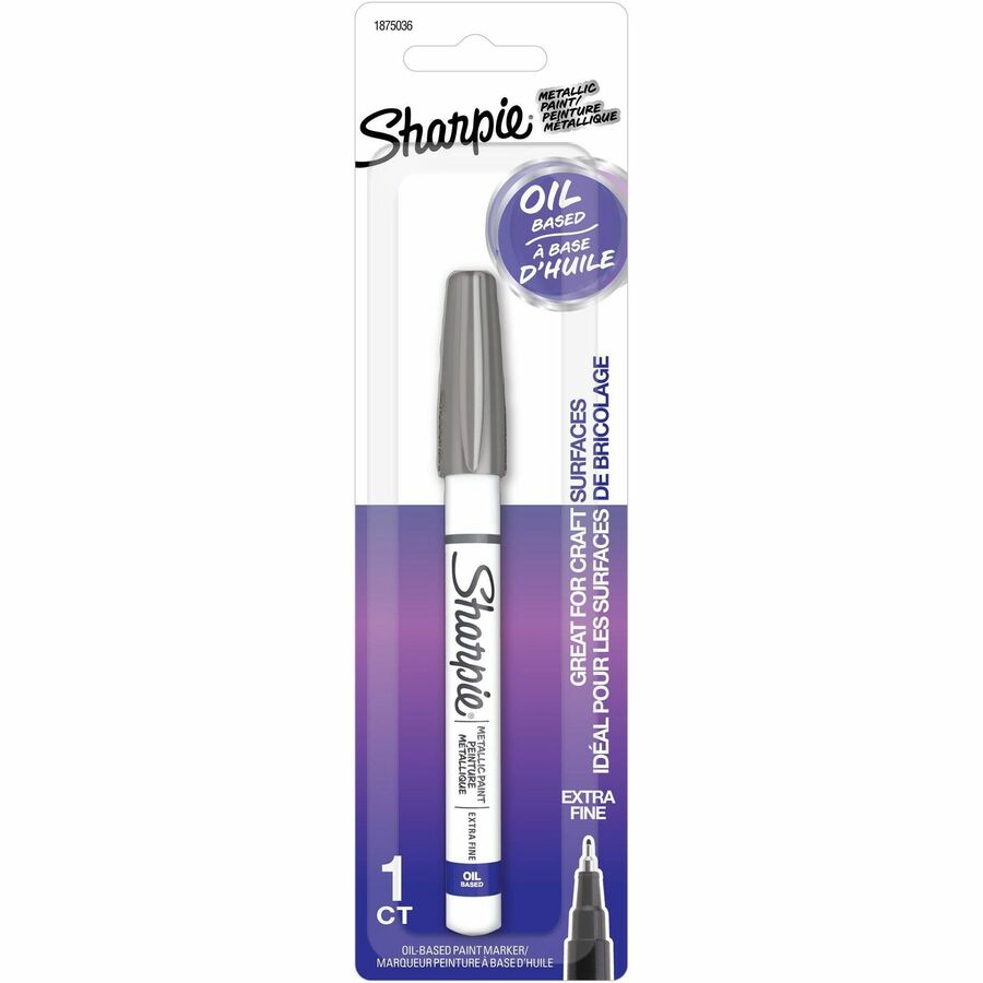 Sharpie Oil-Based Paint Markers - Silver Ink - Oil Based - Metal Barrel - 1 Pack