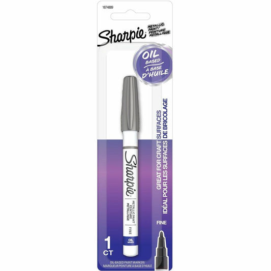 Sharpie Oil-Based Paint Markers - Silver Ink - Oil Based - Metal Barrel - 1 Pack