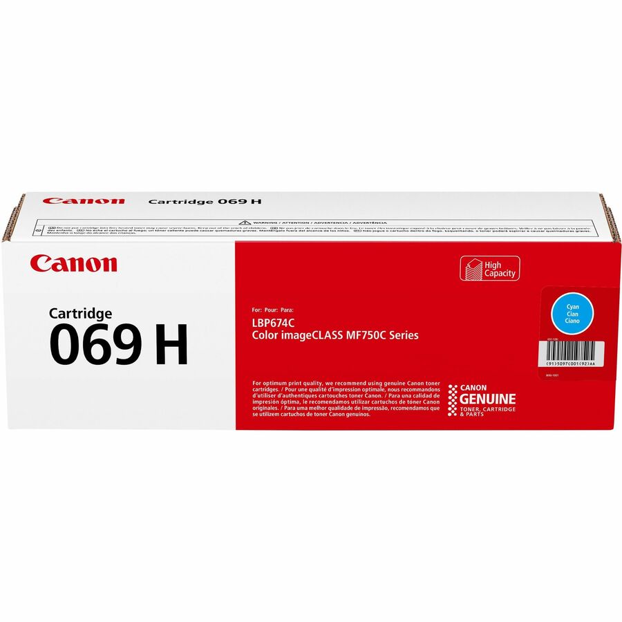 Canon 069 Original High Yield Laser Toner Cartridge - Cyan - 1 Each - 5500 Pages