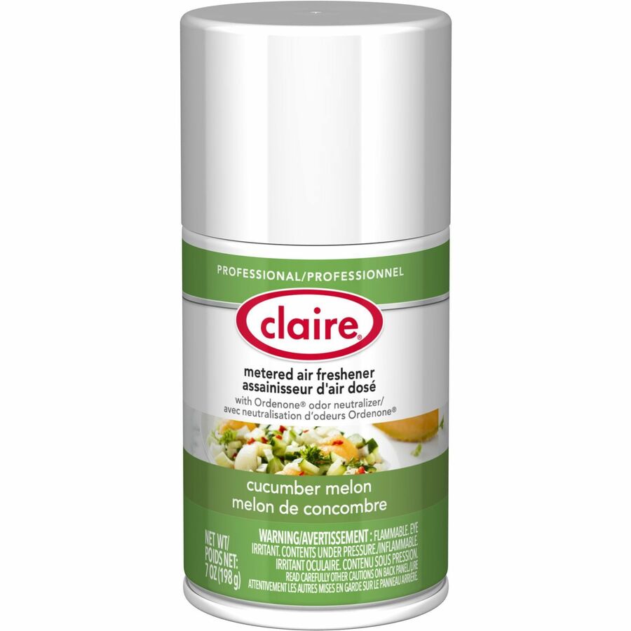 Claire Metered Air Freshener with Ordenone - Aerosol - 6000 ft� - 7 fl oz (0.2 quart) - Cucumber Melon - 30 Day - Odor Neutralizer - 1 Each