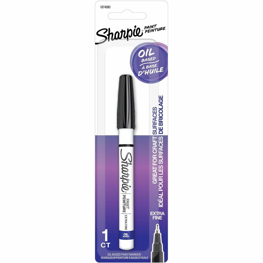 Sharpie Oil-Based Paint Markers - Black Ink - Oil Based - Metal Barrel - 1 Pack
