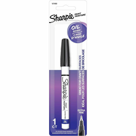 Sharpie Oil-Based Paint Markers - Black Ink - Oil Based - Metal Barrel - 1 Pack