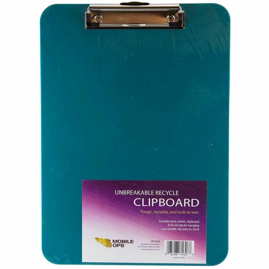 Mobile OPS Unbreakable Clipboard Green (61626) - Wire Clip - Polypropylene - Green