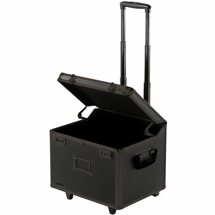 Vaultz Locking Mobile File Chest - Internal Dimensions: 15.83" Width x 12.95" Depth x 10.24" Height - External Dimensions: 17.5" Width x 15.5" Depth x 14.5" Height - Lid Closure - Black - For File, Letter, Transportation, Storage, Document, File Folder...