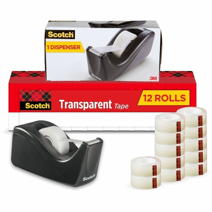Highland Economy Invisible Tape - 27.78 yd Length x 0.75" Width - 1" Core - Matte - Clear - For Office, Mending, Holding, Splicing - 12 / Pack