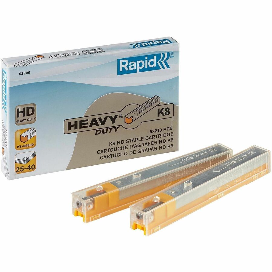 Rapid Cartridge Stapler Staple Cartridge - K8 Yellow - Heavy Duty - 5/16" Leg - Holds 40 Sheet(s) - for Paper - Yellow - 1050 / Box