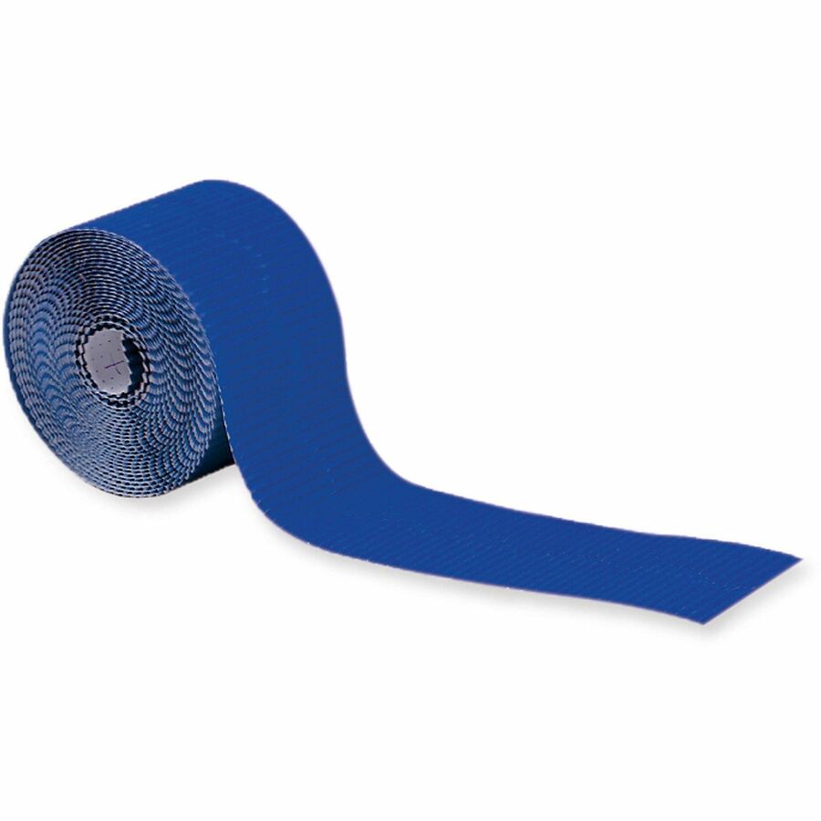 Pacon&reg, Bordette Decorative Borders - Skill Learning: Decoration - Pre-scalloped Shape - Fade Resistant, Sturdy, Recyclable, Corrugated - 2.25" Width x 600" Length - Royal Blue - 1 Roll
