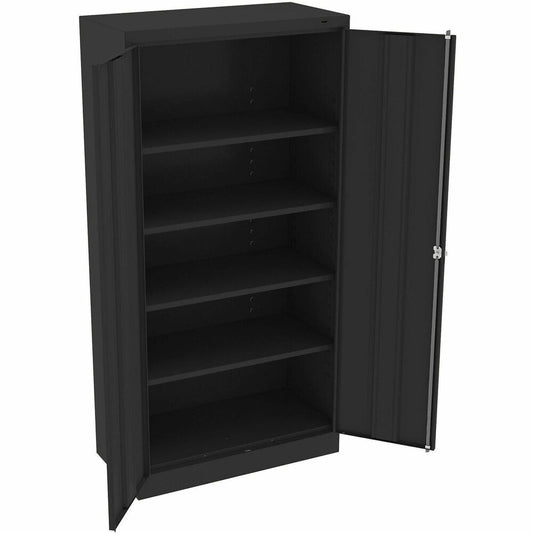 Tennsco Standard-size Storage Cabinet - 36" Width x 18" Depth x 72" Height - Welded, Reinforced Door, Pull Handle, Key Lock - Black - Powder Coated