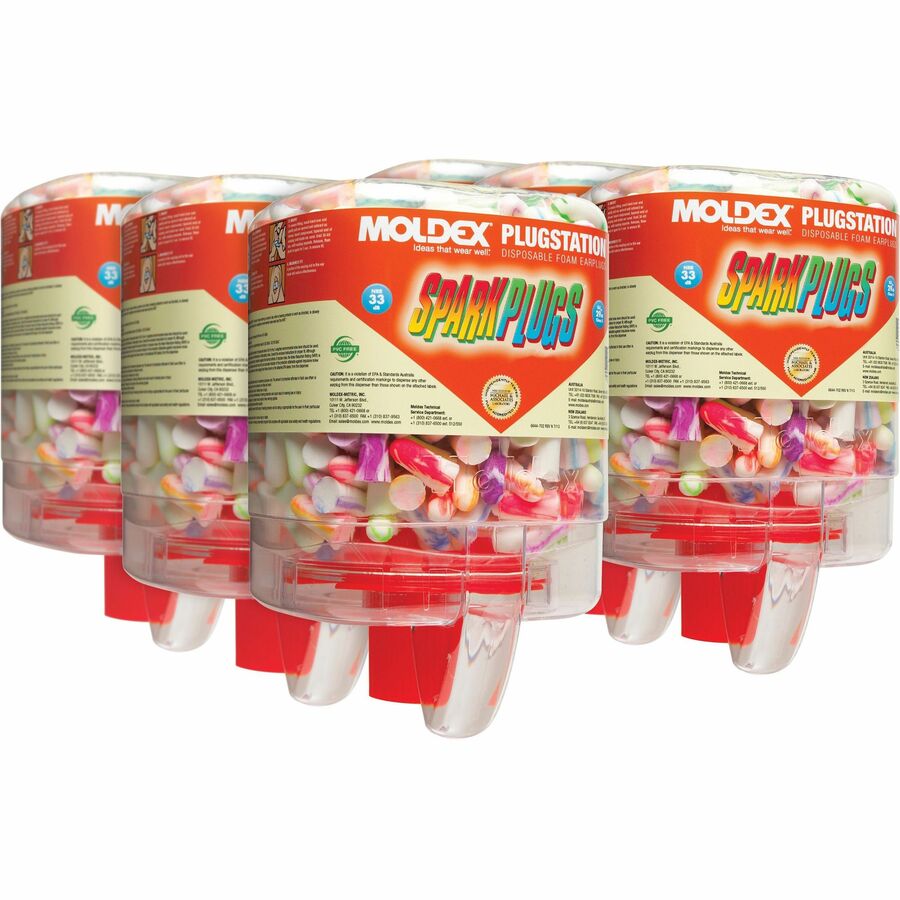 Medline SparkPlugs Disposable Foam Earplug Pairs - Green - 250/Bottle - 6 / Carton