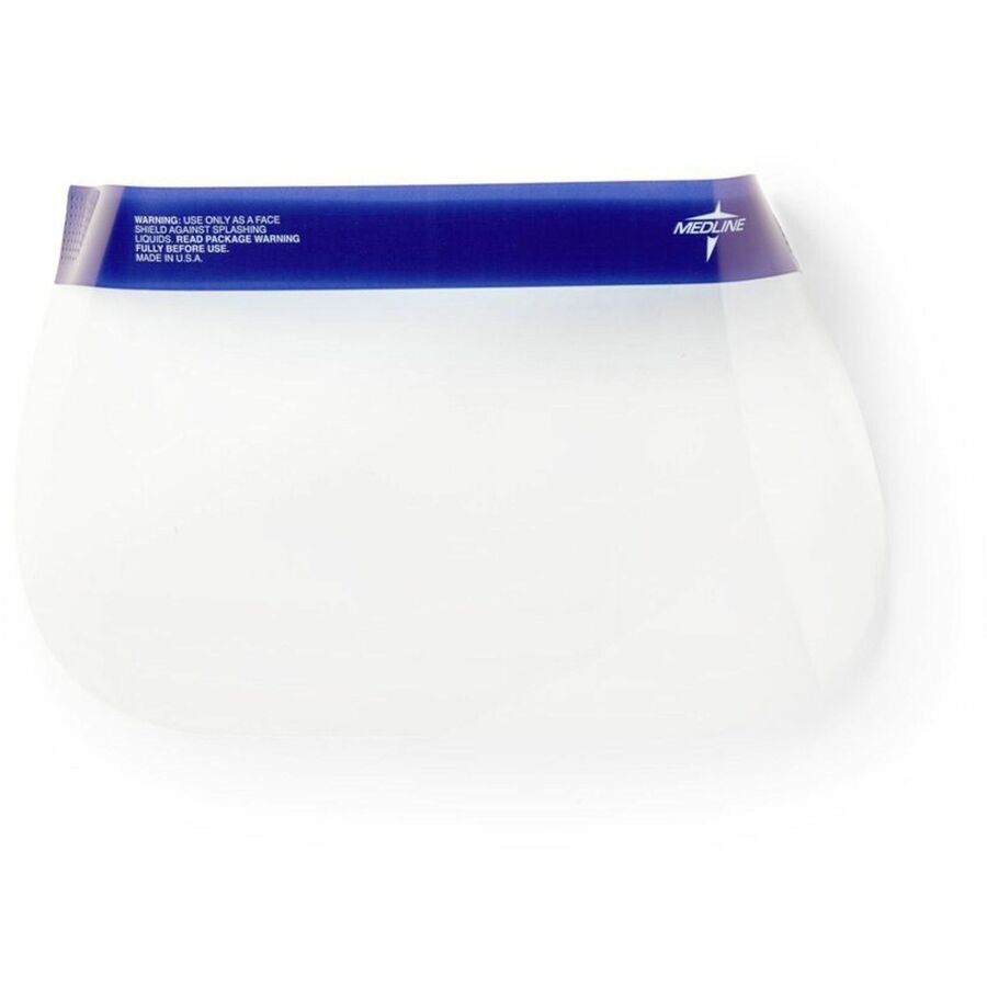 Medline Disposable Full-Length Face Shields - Fog, Splash Protection - Foam, Elastic - Clear - Disposable, Lightweight, Anti-fog, Latex-free - 24/Box - 4 / Carton