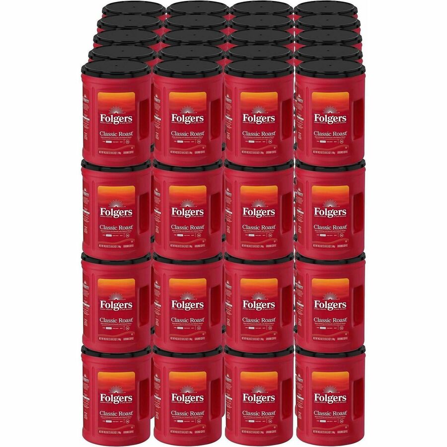 Folgers&reg, Ground Classic Roast Coffee - Medium - 40.3 oz Per Canister - Ground - Mountain Grown, Classic Roast - Kosher/ - 35 / Pallet