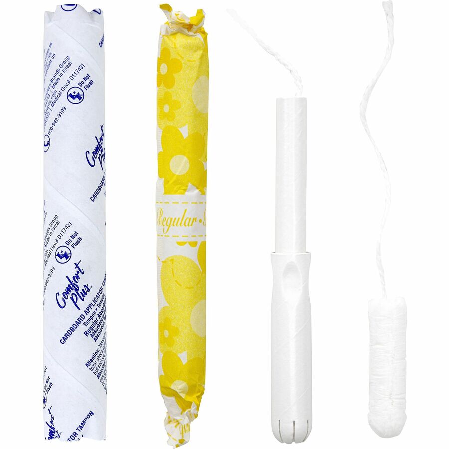 Hospeco Cardboard Applicator Tampons - Regular - Cardboard Applicator - Comfortable - 1 Carton