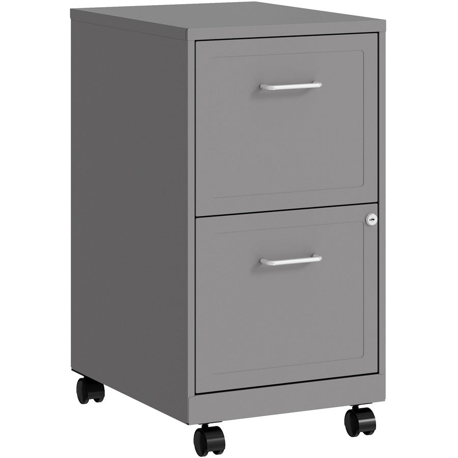 NuSparc Mobile File Cabinet - 14.2" Width x 18" Depth x 26.5" Height for File - Letter - Mobility, Locking Drawer, Glide Suspension, 3/4 Drawer Extension, Cam Lock, Nonporous Surface - Silver - Painted Steel, Steel - Recycled