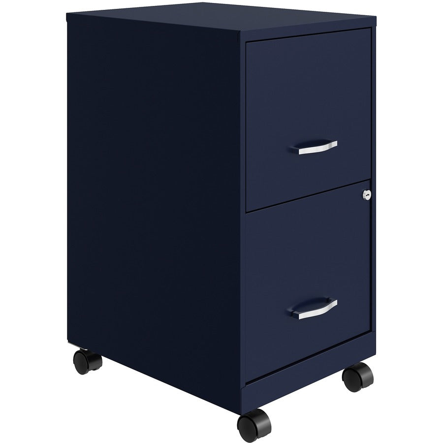NuSparc Mobile File Cabinet - 14.2" Width x 18" Depth x 26.5" Height for File - Letter - Mobility, Locking Drawer, Glide Suspension, 3/4 Drawer Extension, Cam Lock, Nonporous Surface - Blue - Painted Steel, Steel - Recycled - Assembly Required