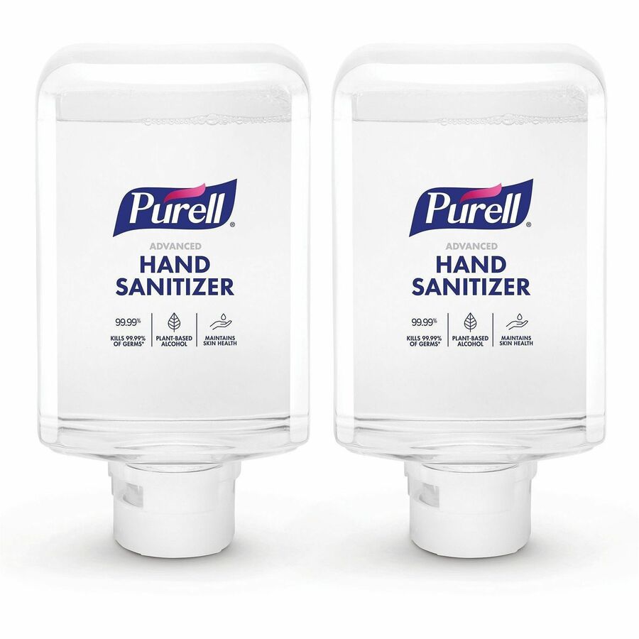 PURELL&reg, Advanced Hand Sanitizer Foam Refill - 1.27 quart - Touchless Dispenser - Kill Germs - Hand, Skin - Clear - Non-drying, Anti-irritant, Dye-free, Triclosan-free, Paraben-free, Phthalate-free, Preservative-free, Bio-based, Refillable - 2 / Carton