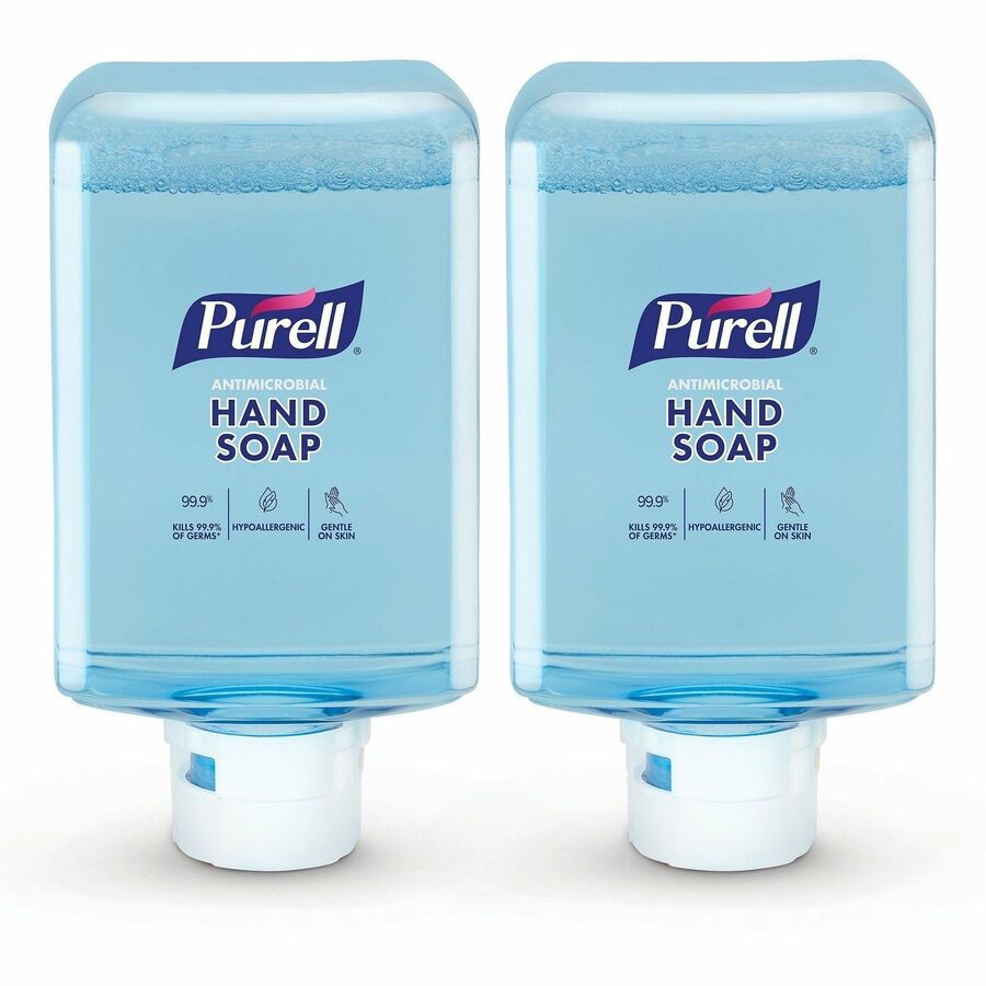 PURELL&reg, ES10 Antimicrobial Foaming Hand Soap - 1.27 quart - Touchless Dispenser - Kill Germs, Dirt Remover, Soil Remover - Hand - Moisturizing - Clear - Dye-free, Phthalate-free, Paraben-free, Triclosan-free, Bio-based, Scented - 2 / Carton