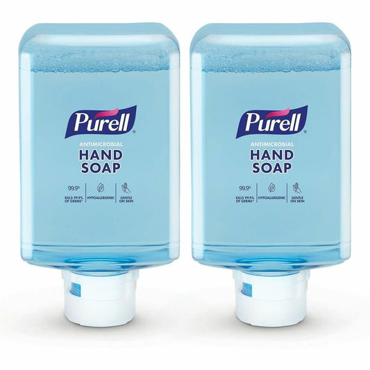 PURELL, ES10 Antimicrobial Foaming Hand Soap - 1.27 quart - Touchless Dispenser - Kill Germs, Dirt Remover, Soil Remover - Hand - Moisturizing - Clear - Dye-free, Phthalate-free, Paraben-free, Triclosan-free, Bio-based, Scented - 2 / Carton