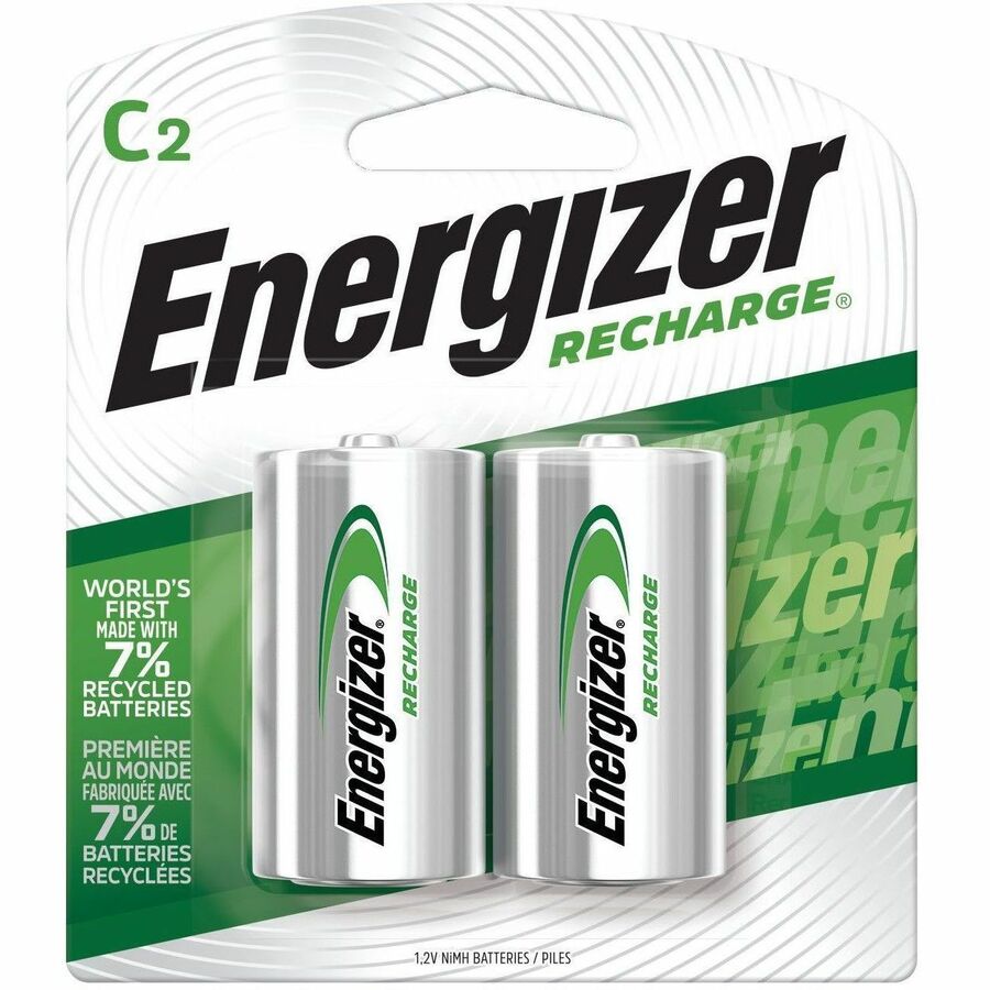 Energizer Recharge Universal Rechargeable C Batteries - For General Purpose - Battery Rechargeable - C - 2500 mAh - 1.2 V DC - 1 Year Shelf Life - 2 / Pack
