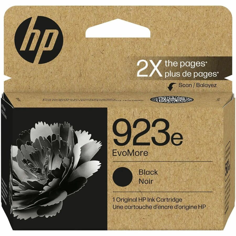 HP EvoMore 923e Original High Yield Inkjet Ink Cartridge - Black - 1 Each - 1000 Pages