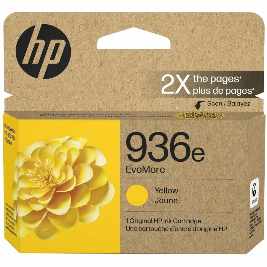 HP EvoMore 936e Original High Yield Inkjet Ink Cartridge - Yellow - 1 Each - 1650 Pages