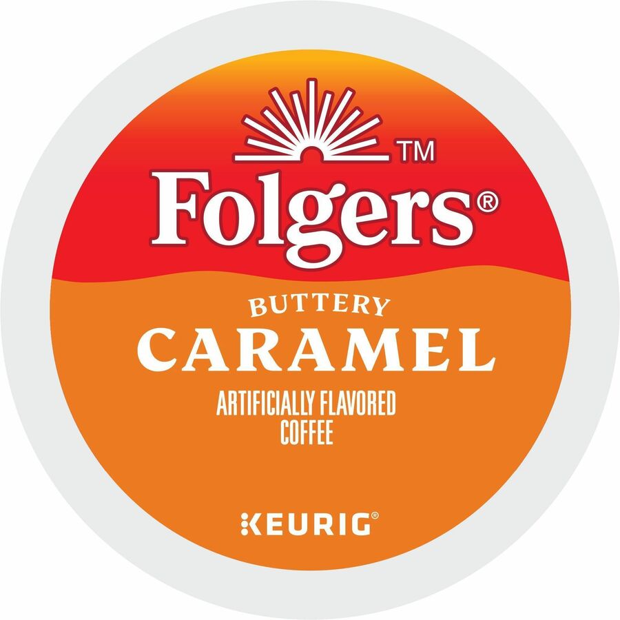 Folgers&reg, K-Cup Buttery Caramel Coffee - Compatible with Keurig K-Cup Brewer - Medium - 24 K-Cup - K-Cup - Buttery Caramel, Caramel, Arabica - Kosher - 24 / Box