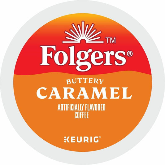 Folgers&reg, K-Cup Buttery Caramel Coffee - Compatible with Keurig K-Cup Brewer - Medium - 24 K-Cup - K-Cup - Buttery Caramel, Caramel, Arabica - Kosher - 24 / Box