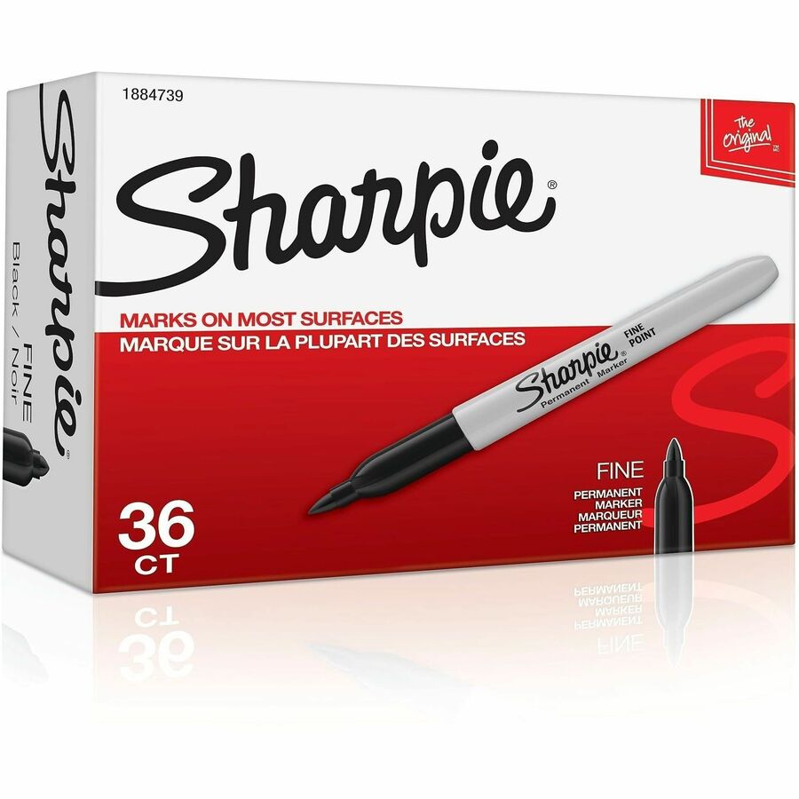 Sharpie Permanent Marker - Black Ink - Black Barrel - 36 / Pack