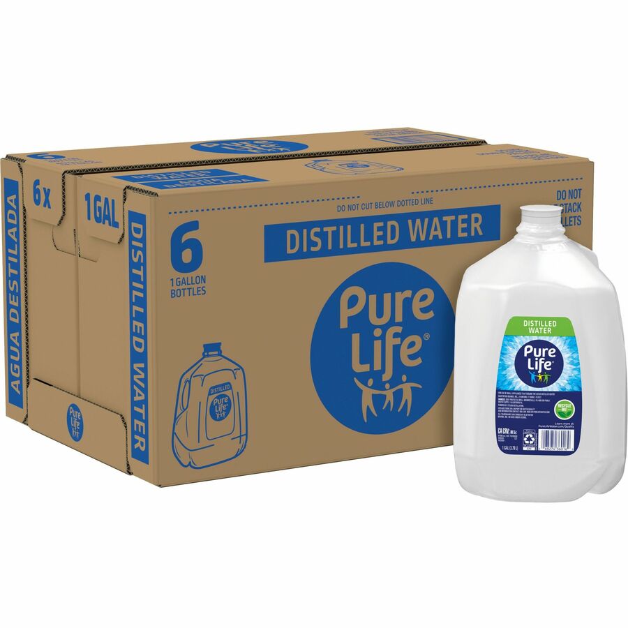 Pure Life Distilled Water - 127.82 fl oz (3.78 L)Bottle - 6 / Carton