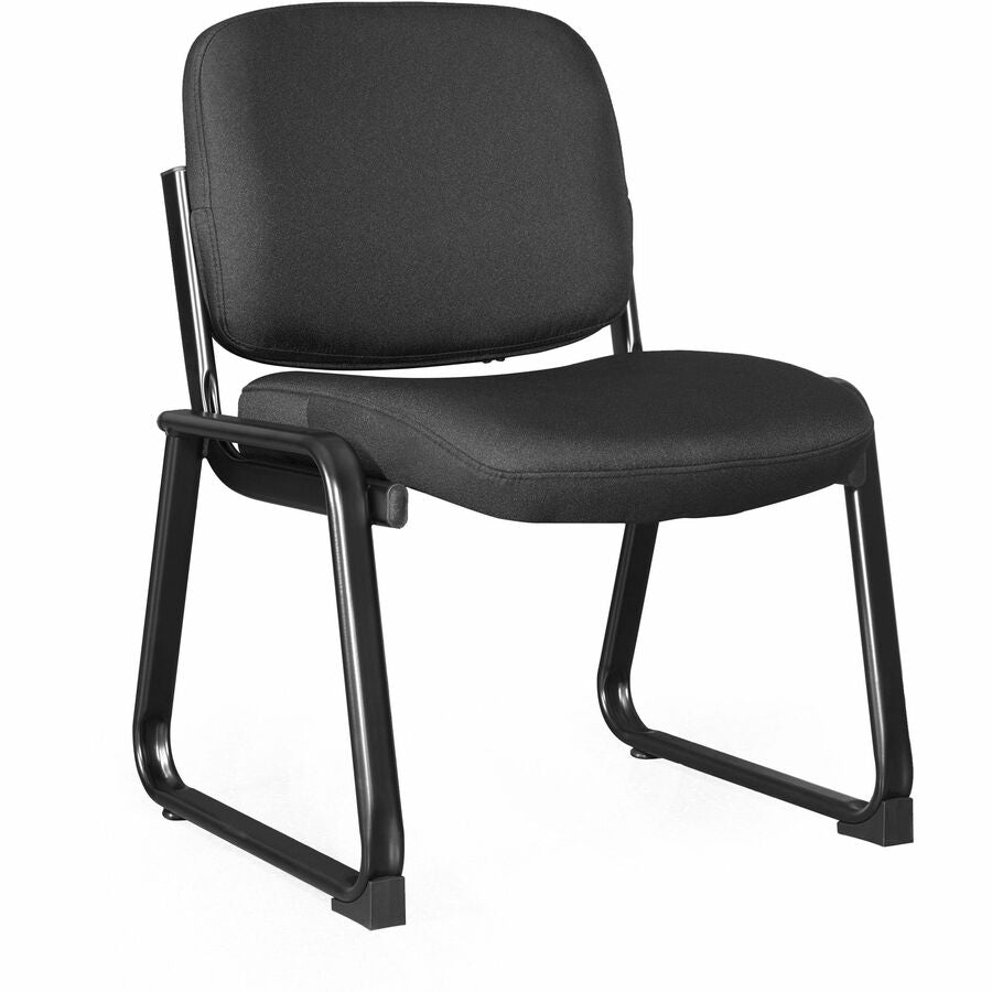 Lorell Black Fabric Guest Chair - Plywood, Fabric Seat Material - Plywood, Fabric Back Material - Powder Coated Frame Color - Metal Frame Material - Sled Base - Black - 1 Each