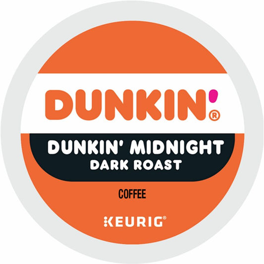 Dunkin'&reg, K-Cup Midnight Coffee - Compatible with Keurig Brewer - Dark - K-Cup - Dunkin' Midnight - Kosher - 22 / Box