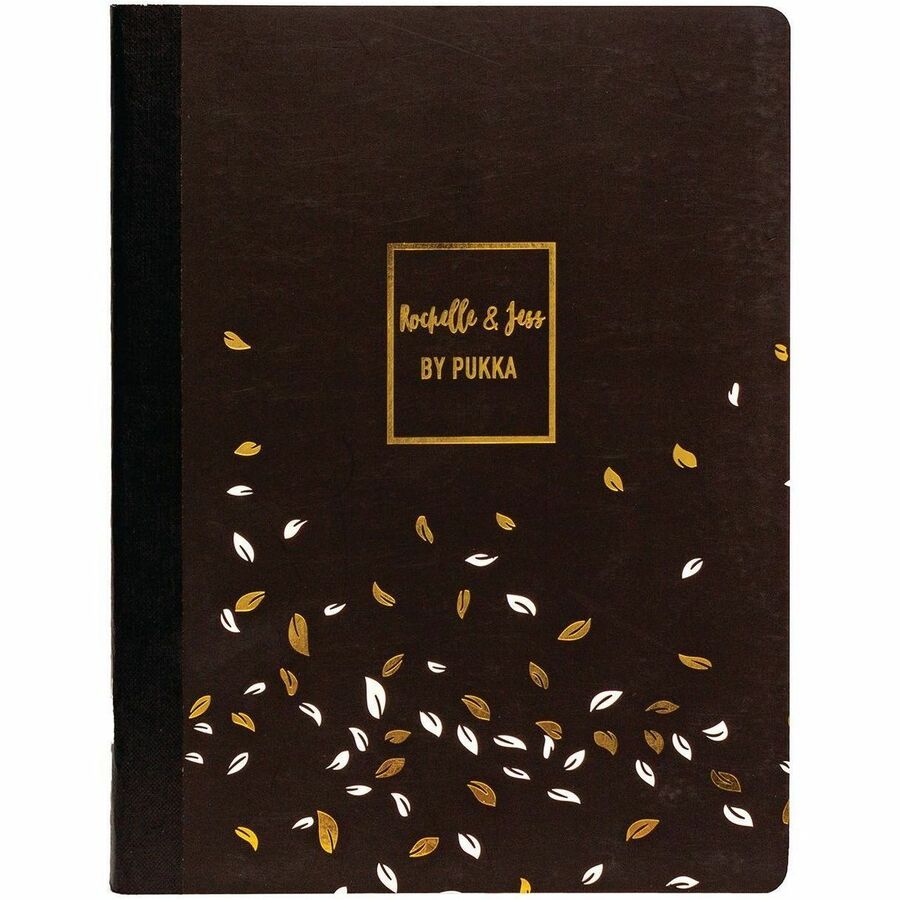 Pukka Pads Rochelle & Jess Composition Books - 70 Pages - Printed - Both Side Ruling Surface - College Ruled Front Ruling - 80 g/m², Grammage - 9.75" Height x 7.5" Width - Black, Pink, Lilac Cover - 3 / Pack